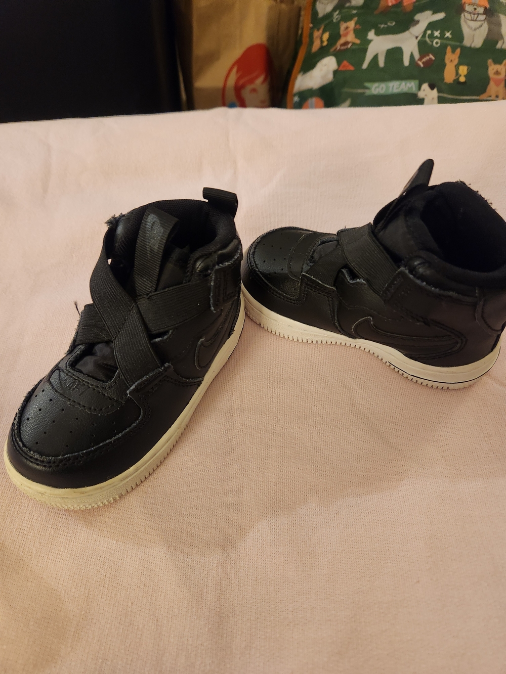 Nike Kids Black Sneakers with White Soles